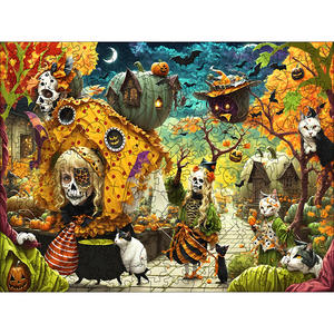 Hamaileon Halloween Night Casse-tête en bois 3D personnalisé 80 ~ 450pcs Puzzle animal de forme irrégulière en tailles XL L M S - Product Image 1