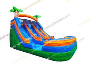 Toboggan gonflable de château de forêt de jungle parcours d'obstacles gonflable <span class=keywords><strong>lit</strong></span> de saut pull gonflable commercial toboggan sec toboggans - Product Image 4