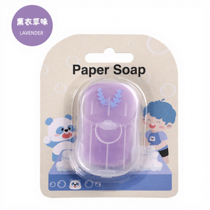 Mini papel de jabón desechable de 50 piezas: Hojas de limpieza de manos portátiles esenciales <span class=keywords><strong>para</strong></span> viajes - Product Image 1