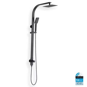 Ensemble <span class=keywords><strong>de</strong></span> <span class=keywords><strong>douche</strong></span> thermostatique en laiton noir avec <span class=keywords><strong>barre</strong></span> coulissante à jet <span class=keywords><strong>de</strong></span> pluie et poignée unique, design contemporain pour salle <span class=keywords><strong>de</strong></span> bain d'hôtel - Product Image 1