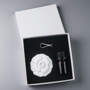 מצויד קרמי camelia פרח רכב ארומה טיח אוויר טרי ניחוח בית הבושם פורצלן שמן אתרי פזר - Product Image 4