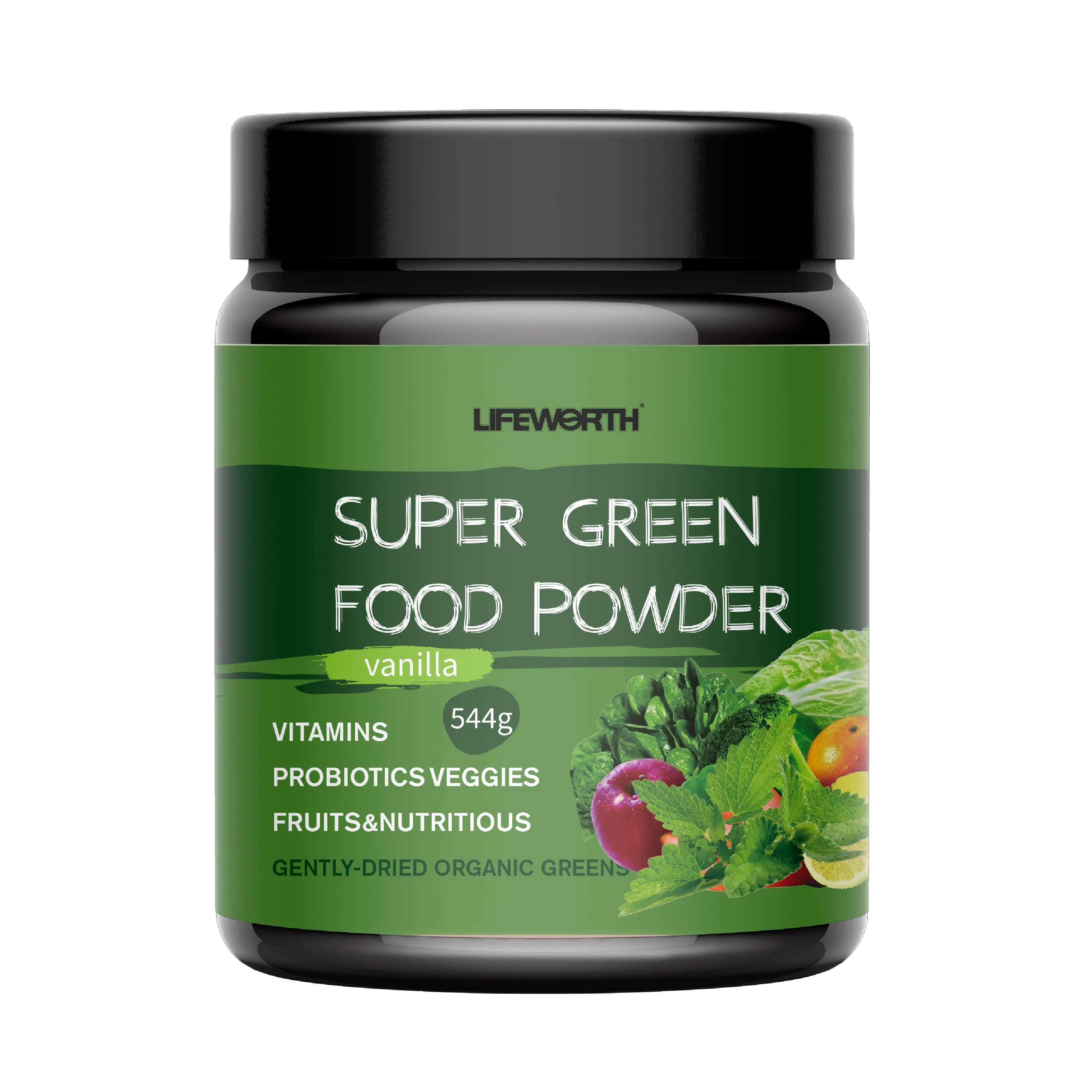 Lifeworth Dukungan Kekebalan Tubuh & Meningkatkan Pencernaan Yang Lebih Baik Label Pribadi Makanan Super Enzim Bubuk Makanan Super Hijau