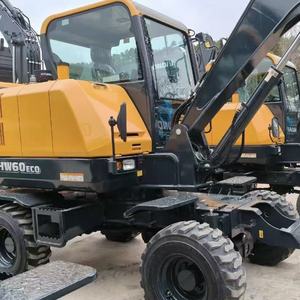 Excavatrice sur pneus Hyundai HW60ECO d'occasion, 6 tonnes, moteur Yanmar, système hydraulique d'origine, mini-pelle pour travaux municipaux - Product Image 3