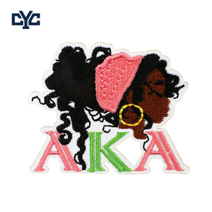 Applicazione Ricamata Personalizzata a Tema Sorority Nera con Testo Rosa e Verde: "My Sister Is My Soror" - Product Image 3
