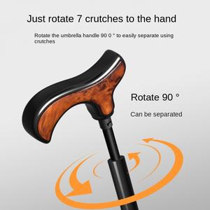 Parasol para ancianos de doble uso moderno, mango largo, antideslizante, bastón multifuncional para escalar, para días soleados y lluviosos - Product Image 2