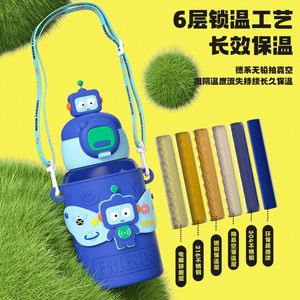 Mới vui phim hoạt hình trẻ em búp bê nhiệt cách nhiệt chân không bình sinh viên ngoài trời rơm di động thời trang Quà Tặng trẻ em cốc - Product Image 4