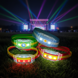 Новинка <span class=keywords><strong>2026</strong></span>: Светящийся LED-браслет из силикона и пластика для фанатов на спортивных соревнованиях, флаг-браслет для поддержки команд на Кубок мира - Product Image 1