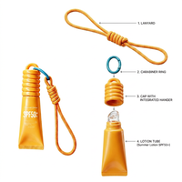 Tube cosmétique en plastique PE personnalisé pour baume à lèvres, contenant souple avec capuchon porte-clés en forme d'anneau pour brillant à lèvres, rouge à lèvres, huile à lèvres