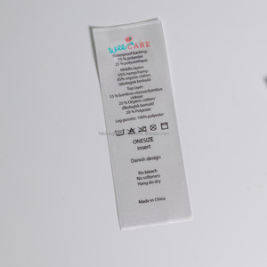 Étiquette de cou en coton imprimé personnalisé avec logo et guide d'entretien de lavage pour tenue décontractée - Product Image 3