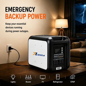 Station d'alimentation portable UPS 2700Wh, générateur à entrée PV 1200W avec onduleur intégré 2kW, machine intégrée pour alimentation <span class=keywords><strong>de</strong></span> secours - Product Image 4
