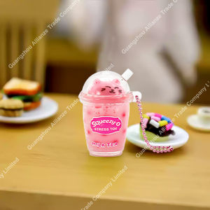 8 styles de porte-clés mignons en TPR, crème glacée, Kawaii, créatifs, en caoutchouc 3D, pendentifs en forme de tasse, porte-clés Boba, boissons aux bulles, breloques, cadeaux - Product Image 4