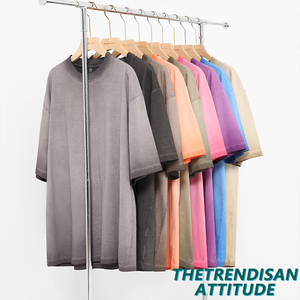 Ropa Urbana Personalizada, 260g, Peso Pesado, Corte Regular Vintage para Hombre, 100% Algodón Tejido, Lavado, Diseño Liso, Antipilling, Transpirable - Product Image 2