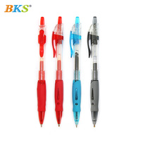 Ensemble de stylos gel bleus personnalisés BKS avec logo, largeur d'écriture de 0,5 mm, encre noire non effaçable, impression numérique plastique pour usage promotionnel