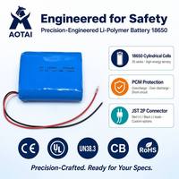 Paket Baterai Li-Polymer 18650 Kustom Langsung dari Pabrik 3S1P 11.1V 2000mAh 22.2Wh Isi Ulang dengan Konektor JST untuk Lampu Cadangan