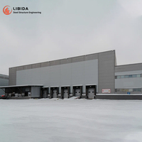 Entrepôt préfabriqué à grande portée, structure en acier Q345B, centre de distribution industriel