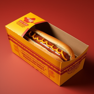 Disposable Custom Logo Keep warm High Quality Hot Dog Paper Box For Snack Bar