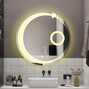 Tùy chỉnh không khung backlit Led thắp sáng treo tường gương thông minh cảm ứng vòng phòng tắm defogger + Thời gian - Product Image 2