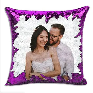 Sequin Cuscino della cassa Magica Reversibile Due Facce di Colore Che Cambia Federa Sirena Cuscino Della Copertura del Cuscino Personalizzato Regalo per Lei Lui