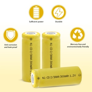NiCd pin 1.2V 2/3 AAA 300mAh có thể sạc lại di động nút Top nạp AAA pin NiCd Nickel Cadmium - Product Image 3