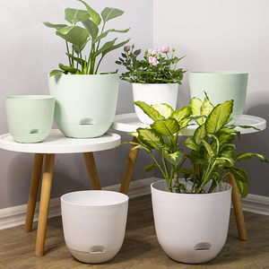 Maceta para Plantas de Interior y Exterior, Macetas para <span class=keywords><strong>Suculentas</strong></span>, Macetas Autorregantes <span class=keywords><strong>con</strong></span> Orificios de Drenaje y Platos - Product Image 1