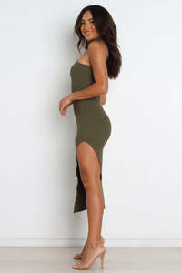 Mujeres Sexy <span class=keywords><strong>Cut</strong></span> Out <span class=keywords><strong>Side</strong></span> Slit Bodycon Vestido de punto Midi - Product Image 3