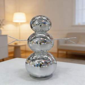 Adorno Navideño <span class=keywords><strong>de</strong></span> Muñeco <span class=keywords><strong>de</strong></span> Nieve Grande para Exteriores con Espejo y Bola <span class=keywords><strong>de</strong></span> Discoteca, Diseño Nuevo - Product Image 1