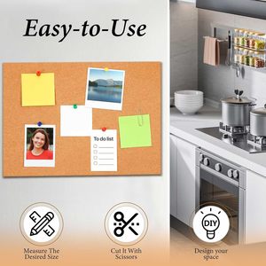 Tableau d'affichage <span class=keywords><strong>en</strong></span> liège décoratif grand format non adhésif, feuille de tableau d'affichage <span class=keywords><strong>en</strong></span> liège naturel, <span class=keywords><strong>rouleau</strong></span> de tableau d'affichage <span class=keywords><strong>en</strong></span> liège pour le bureau, la maison, l'école - Product Image 2