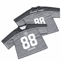 T-shirts personnalisés en tissu mesh bicolore avec bordure blanche, design rétro de maillot de football, impression par sublimation, graphisme de marque