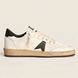 Chaussures de course à plateforme épaisse en cuir doré pour femmes et hommes, style baskets légères à lacets avec paillettes métalliques - Product Image 4