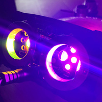 Kit de plafonnier étoilé à fibres optiques multicolores clignotantes avec application pour éclairage d'ambiance intérieur de voiture