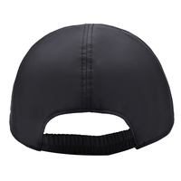 Casquette de baseball de luxe en nylon avec logo brodé personnalisé, noire, 6 panneaux, ajustable, imperméable, style Dad Hat