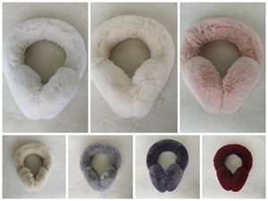 サンプルサポート 100% 本物のレックスラビットファー 女性用冬用防寒プラッシュイヤーマフ-クラシックスタイル 通気性のある高密度 - Product Image 3