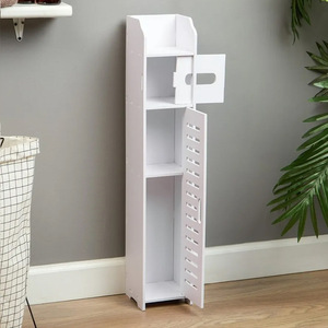 Mueble de Baño con 3 Niveles, Estante Estrecho Independiente con Puerta para Organización del Baño - Product Image 2