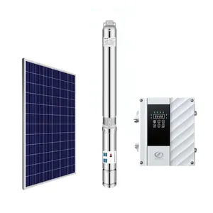 Tarım için kontrol kutusu ile 110v 1.5Kw 1.5Kw yüksek kaldırma güneş enerjili dc dalgıç derin kuyu suyu pompası