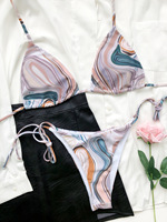 Ensemble de luxe : Mini string bikini et maillots de bain tanga pour femme, articles tendance pour le printemps, nouvelle collection, respectueux de l'environnement, taille ajustée