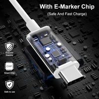 Cable de Carga Rápida Premium con E-Marker de 1M/3.3FT 5A USB Tipo C a USB Tipo C PD 100W para Apple Macbook Notebook