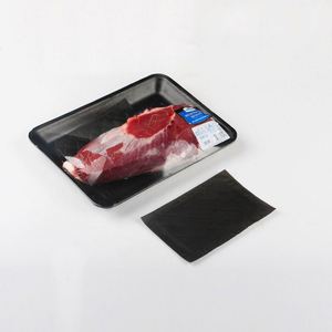 Tampon absorbant alimentaire en super polymère pour viande fraîche 170x110mm Noir 7 jours Qualité alimentaire Sans poussière Emballage écologique Impression - Product Image 1