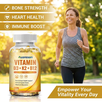 Capsules de Vitamine D3 K2 en Gélules Molles Marque Blanche pour Femmes 250mcg – Soutien Osseux, Cardiaque et Immunitaire – Complément Alimentaire Vitamine D3 K2 B12 en Gélules Molles