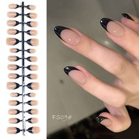 Kuku Palsu Premium Oval Magnetik Full Cover Bentuk Almond Salon Wear Pendek Bulat Mengkilap 30pcs Nail Kit