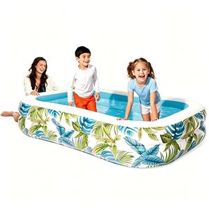 Piscina Inflable de PVC con Estampado Tropical MAKE WAVES, Duradera, Ligera, Portátil, Rectangular, para Niños y Adultos - Product Image 2