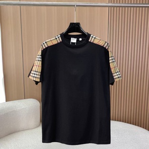 Camiseta de Hombre 2026, Nueva Tendencia, Cuello Redondo, 100% Algodón, Transpirable, Manga Corta, Diseño a Cuadros Burberry, Estilo Vintage - Product Image 3