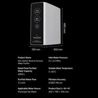 Système d'osmose inverse électrique sans réservoir à 4 étapes alcalin, robinet intelligent, débit élevé, purificateur d'eau 800 GPD, usage domestique et commercial