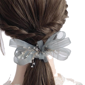 Vente en gros de pinces à cheveux en maille pour filles, nœuds en ruban de tulle, nœuds élégants de style Mori Girl pour femmes, accessoires pour cheveux - Product Image 1