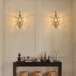European Style Crystal <b>Wall</b> Lamp E14 LED <b>Wall</b> Mounted <b>Light</b> For Bedroom Corridor Mirror Lighting - Product Image 2