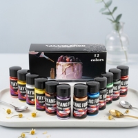 12 Couleurs Métalliques pour Colorant Alimentaire Halal en Gel Scintillant pour Gâteau, Halloween, Glaçage, Fondant et Boissons