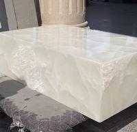 Lujo moderno cuadrado Natural blanco mármol piedra cristal cuarzo mesa de centro mármol superior café mesas de té para decoración de Hotel