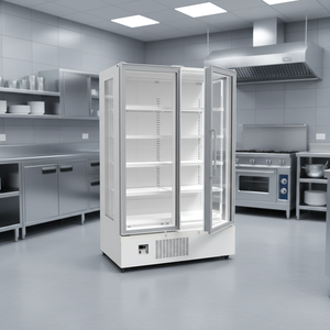 Congélateur à crème glacée commercial vertical à trois portes en acier inoxydable avec logo personnalisé, refroidissement par air, dégivrage automatique, affichage numérique, pour <span class=keywords><strong>bar</strong></span> - Product Image 1