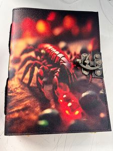 Agenda en cuir avec impression de scorpion rouge, couverture rigide, impression UV, reliure cousue, 120 feuilles, 240 pages - Product Image 4
