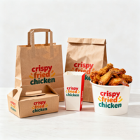 Caja para Alitas de Pollo Frito con Logotipo Personalizado, Caja para Comida Rápida para Llevar, Resistente al Aceite, para Hamburguesas, Papas Fritas y Pollo Frito, para su Propio Producto