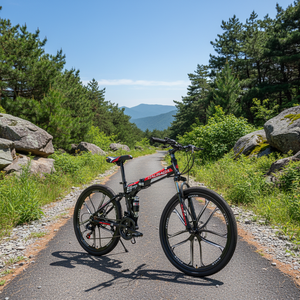 Bicicleta Plegable de 26 Pulgadas con Suspensión Delantera, 21 Velocidades, Cuadro de Acero de Alto Carbono, Frenos de Disco para Adultos 2A1 High C - Product Image 3